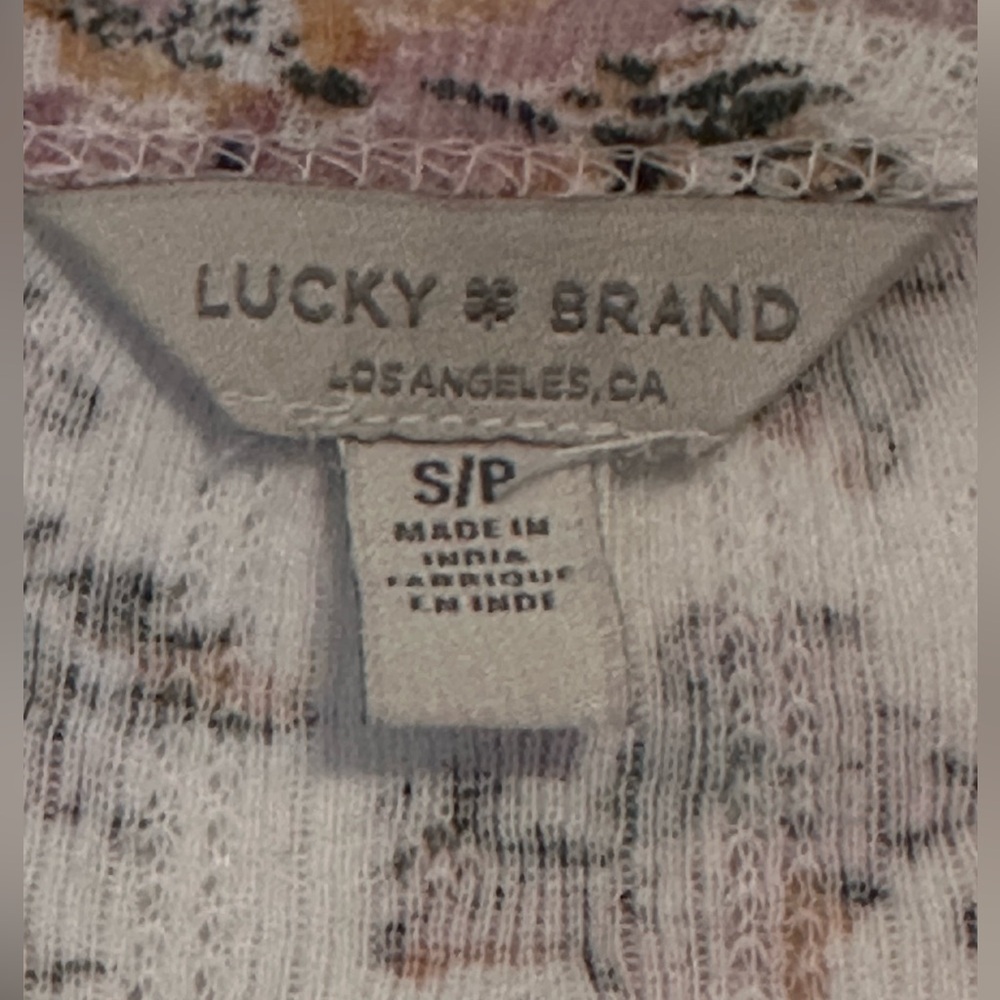 Lucky Brand White Floral Long Sleeve Tee - Picture 2 of 4